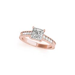 0.95 ctw Certified VS/SI Princess Diamond Antique Ring 18K Rose Gold