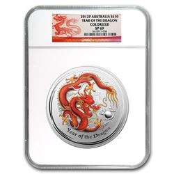 2012 Australia 1 kilo Silver Dragon Gemstone Eye SP-69 NGC