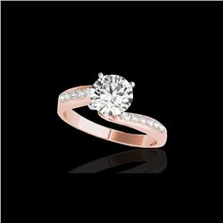 1.4 ctw Certified Diamond Bypass Solitaire Ring 10K Rose Gold