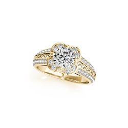 0.85 ctw Certified VS/SI Diamond Halo Ring 18K Yellow Gold