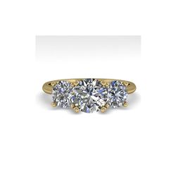 2 ctw VS/SI Diamond Past Present Future Designer Ring 14K Yellow Gold