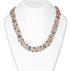 49.65 ctw Aquamarine & Diamond Necklace 18K Rose Gold