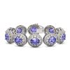 Image 1 : 50.27 ctw Tanzanite & Diamond Victorian Bracelet 14K White Gold