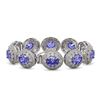 Image 2 : 50.27 ctw Tanzanite & Diamond Victorian Bracelet 14K White Gold