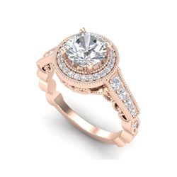 1.91 ctw VS/SI Diamond Solitaire Art Deco Ring 18K Rose Gold