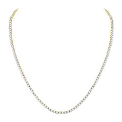 10kt Yellow Gold Mens Round Diamond Solitaire Linked 22" Necklace 10-1/2 Cttw