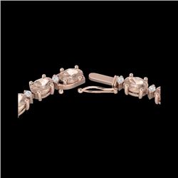 49.85 ctw Morganite & VS/SI Diamond Eternity Necklace 10K Rose Gold