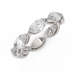 2.64 ctw Marquise Cut Diamond Designer Ring 18K White Gold