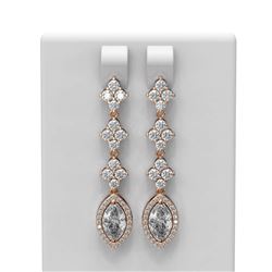 3.89 ctw Marquise Diamond Earrings 18K Rose Gold