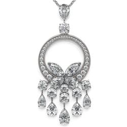 6.61 ctw Pear and Marquise Cut Diamond Necklace 18K White Gold