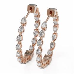 4.48 ctw Pear Cut Diamond Designer Earrings 18K Rose Gold