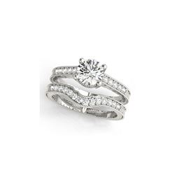 0.45 ctw Certified VS/SI Diamond 2pc Wedding Set Antique 14K White Gold