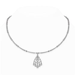 17 ctw Mixed Cut Diamond Designer Necklace 18K White Gold