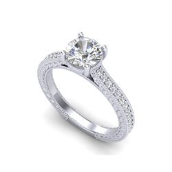 1.45 ctw VS/SI Diamond Art Deco Ring 18K White Gold