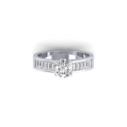 1.75 ctw Certified VS/SI Diamond Art Deco Ring 18K White Gold