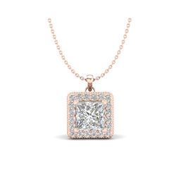 1.93 ctw Princess VS/SI Diamond Micro Pave Necklace 18K Rose Gold