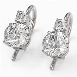1.25 ctw Diamond Designer Earrings 18K White Gold