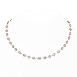 16 ctw Mix Cut Diamonds Designer Necklace 18K Rose Gold
