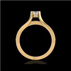 1.01 ctw Cushion Cut VS/SI Diamond Micro Pave Ring 18K Yellow Gold