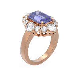7.29 ctw Tanzanite & Diamond Ring 18K Rose Gold