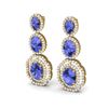 Image 2 : 17.32 ctw Tanzanite & VS Diamond Earrings 18K Yellow Gold