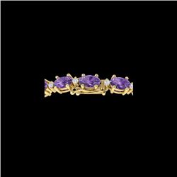 25.8 ctw Amethyst & VS/SI Diamond Eternity Bracelet 10K Yellow Gold