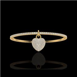 3.50 ctw Eternity Micro Pave Diamond Eternity Bangle 14K Yellow Gold