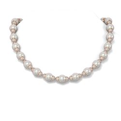 10 ctw Diamond and Pearl Necklace 18K Rose Gold