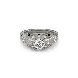 0.97 ctw Certified VS/SI Diamond Antique Ring 18K White Gold