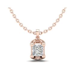 1.25 ctw Princess VS/SI Diamond Art Deco Necklace 18K Rose Gold