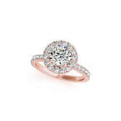 1.5 ctw Certified VS/SI Diamond Halo Ring 18K Rose Gold