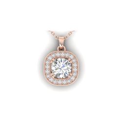 1.02 ctw Certified VS/SI Diamond Stud Micro Necklace 18K Rose Gold