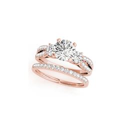 1.46 ctw VS/SI Diamond 3 Stone 2pc Wedding Set 14K Rose Gold