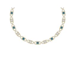 20 ctw SI/I Intense Blue Diamond Necklace 18K Yellow Gold