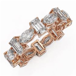 4.16 ctw Emerald Cut Diamond Eternity Ring 18K Rose Gold