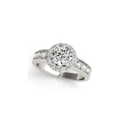 1.6 ctw Certified VS/SI Diamond Halo Ring 18K White Gold