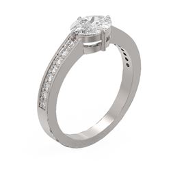 1.26 ctw Oval Diamond Ring 18K White Gold