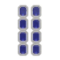 20.59 ctw Sapphire & Diamond Micro Pave Halo Earrings 10K White Gold