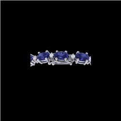 15 ctw Tanzanite & VS/SI Diamond Eternity Bracelet 10K White Gold