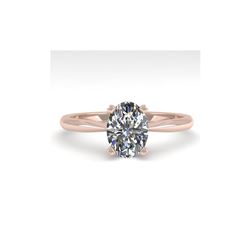 1 ctw Oval Cut VS/SI Diamond Engagement Designer Ring 18K Rose Gold