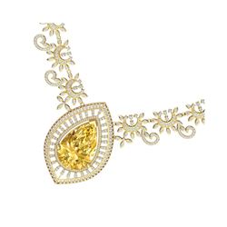 53.17 ctw Canary Citrine & VS Diamond Necklace 18K Yellow Gold