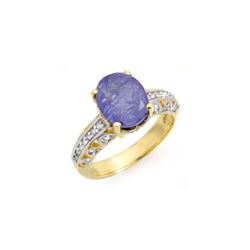 4.33 ctw Tanzanite & Diamond Ring 10K Yellow Gold