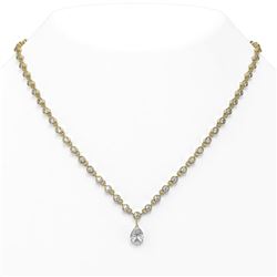 13 ctw Pear Cut Diamond Necklace 18K Yellow Gold