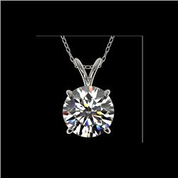 2 ctw Certified Quality Diamond Solitaire Necklace 10K White Gold
