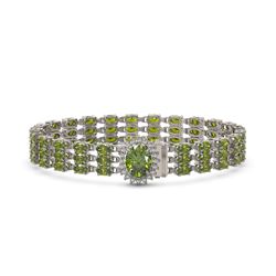 26.4 ctw Tourmaline & Diamond Bracelet 14K White Gold