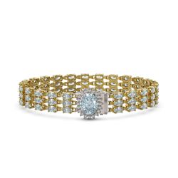 22.17 ctw Aquamarine & Diamond Bracelet 14K Yellow Gold