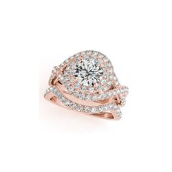 2.26 ctw Certified VS/SI Diamond 2pc Wedding Set Halo 14K Rose Gold
