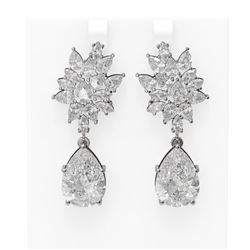 8.58 ctw Diamond Earrings 18K White Gold