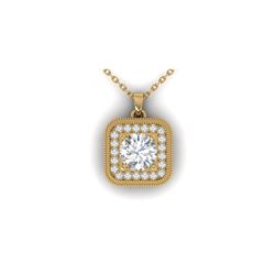 1.32 ctw VS/SI Diamond Art Deco Micro Necklace 14K Yellow Gold