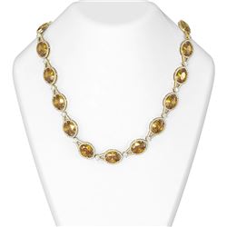 116.72 ctw Canary Citrine & Diamond Necklace 18K Yellow Gold